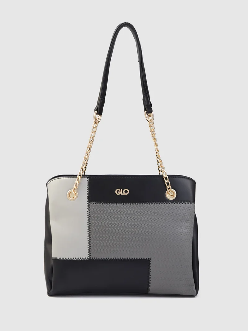 globus Globus Women Black Colourblocked Casual Handheld Bag